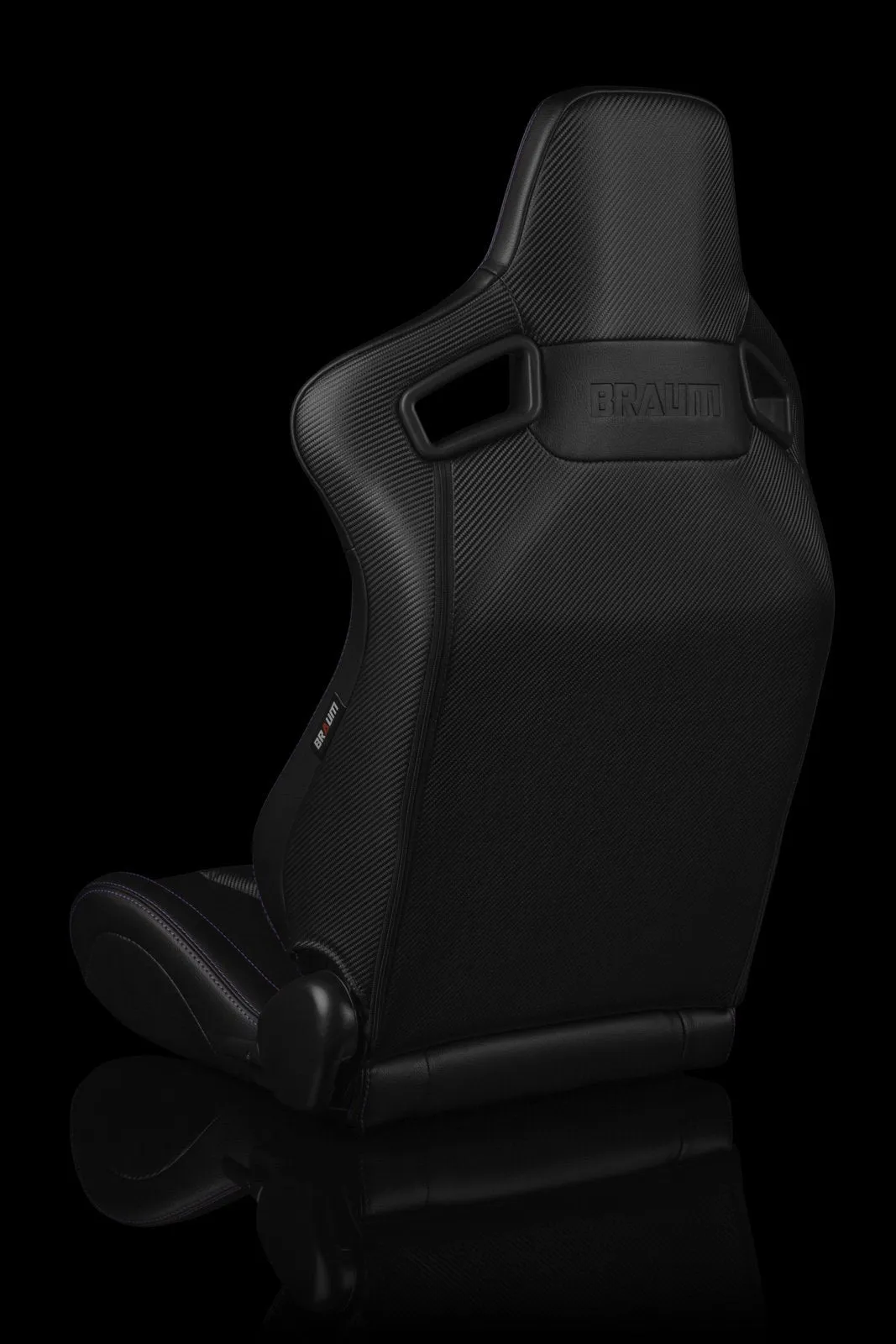 Braum Elite-X Series Sport Seats - Black Leatherette / Purple Stitching (PAIR)
