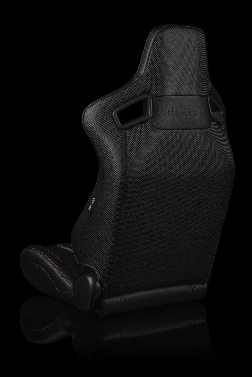 Braum Elite-X Series Sport Seats - Black Leatherette / Red Stitching (PAIR)