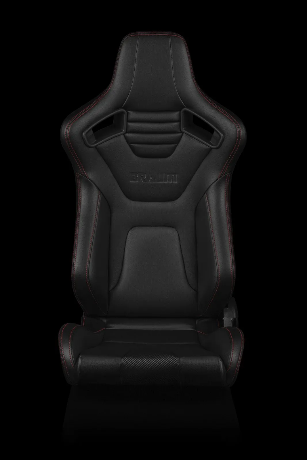 Braum Elite-X Series Sport Seats - Black Leatherette / Red Stitching (PAIR)
