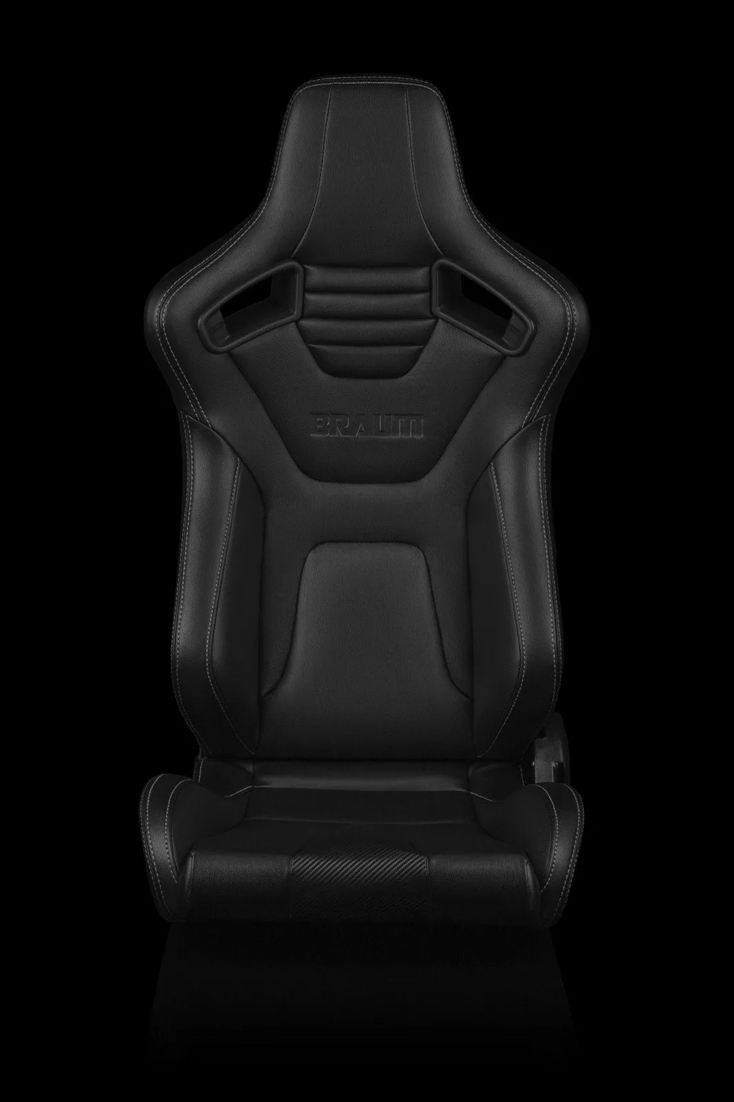 Braum Elite-X Series Sport Seats - Black Leatherette / White Stitching (PAIR)
