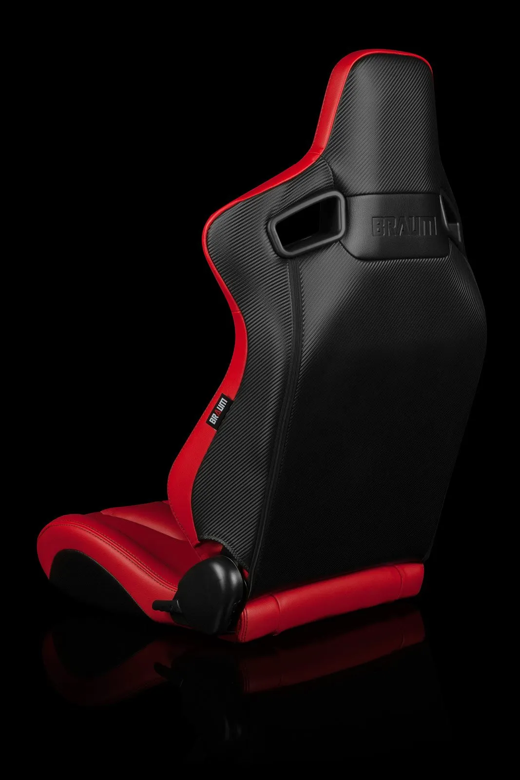Braum Elite-X Series Sport Seats - Komodo / Red Leatherette / Black Stitching (PAIR)