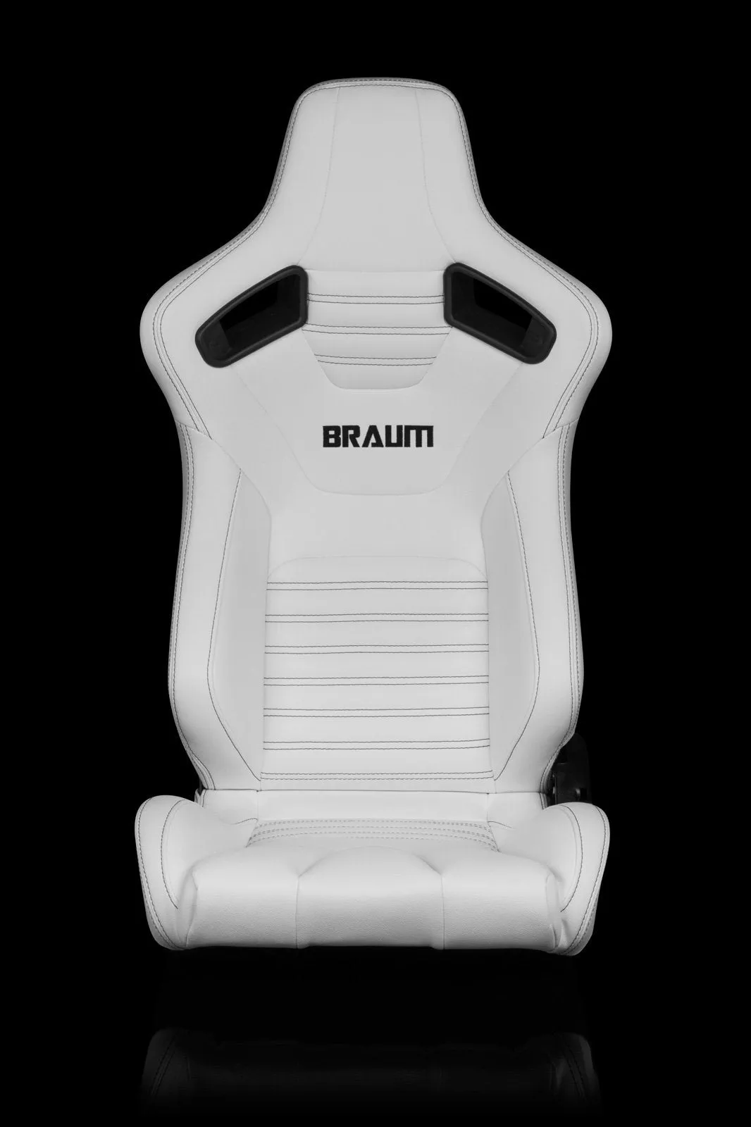 Braum Elite-X Series Sport Seats - White Leatherette / Black Stitching (PAIR)
