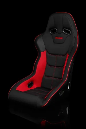 Braum Falcon X Series FIA Approved Fixed Back Racing Seat / Black & Red