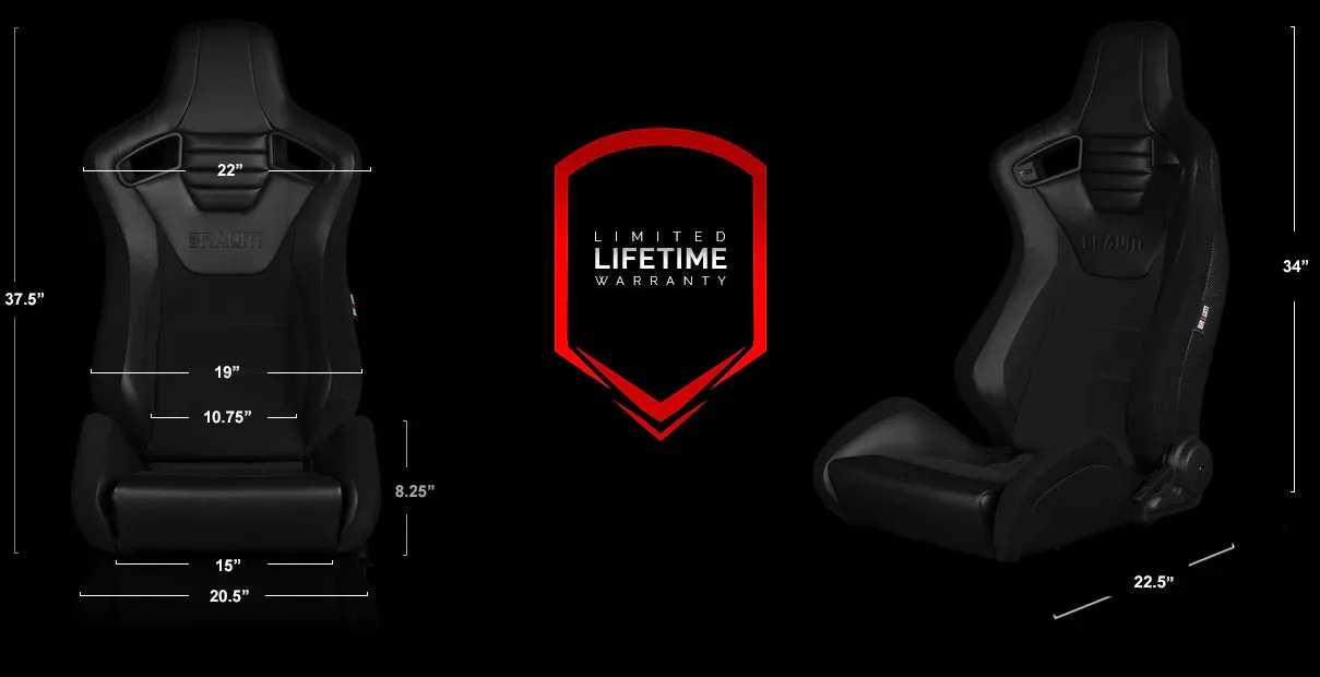 Braum Racing Seats Braum Racing Elite-S Series - Black & Black