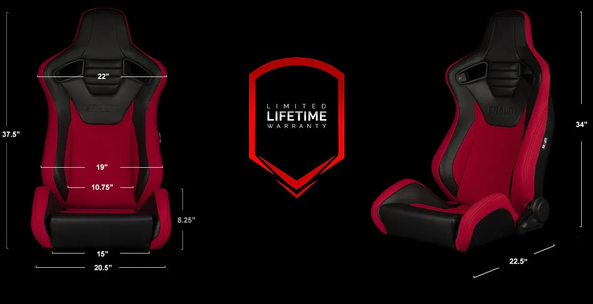 Braum Racing Seats Elite-S Series - Black & Red