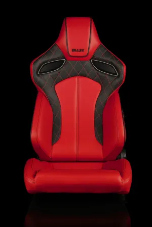 Braum Racing Seats Orue Series - Red Diamond (Red Stitching)