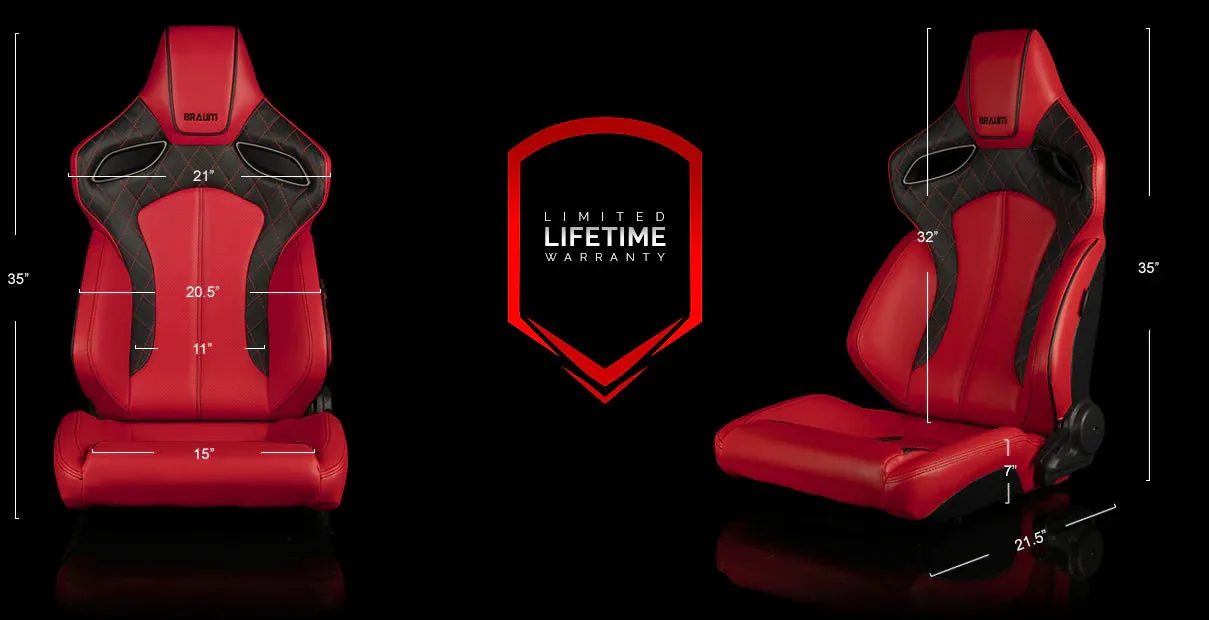 Braum Racing Seats Orue Series - Red Diamond (Red Stitching)