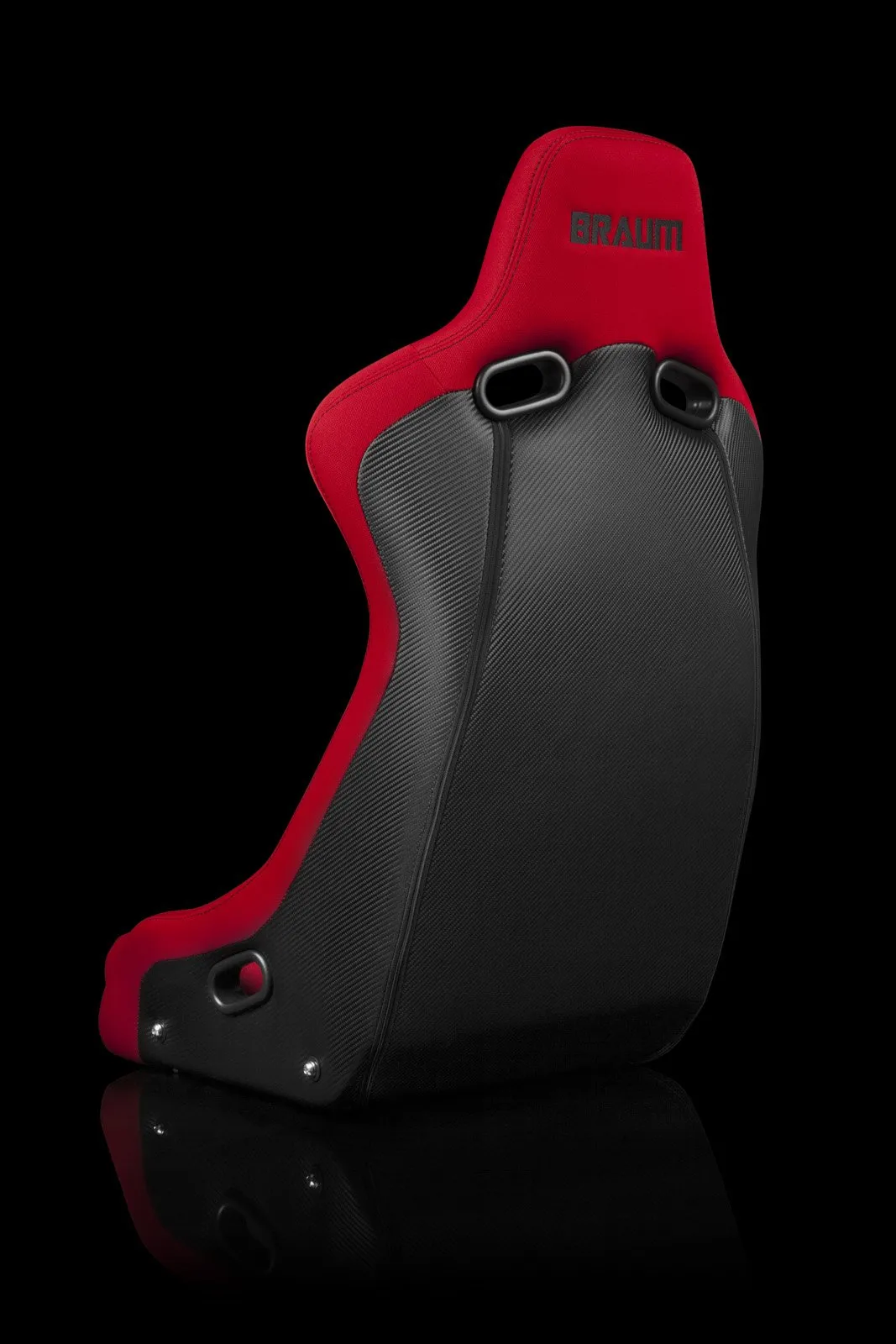 Braum Venom-R Series Fixed Back Bucket Seat - Red Cloth / Carbon Fiber