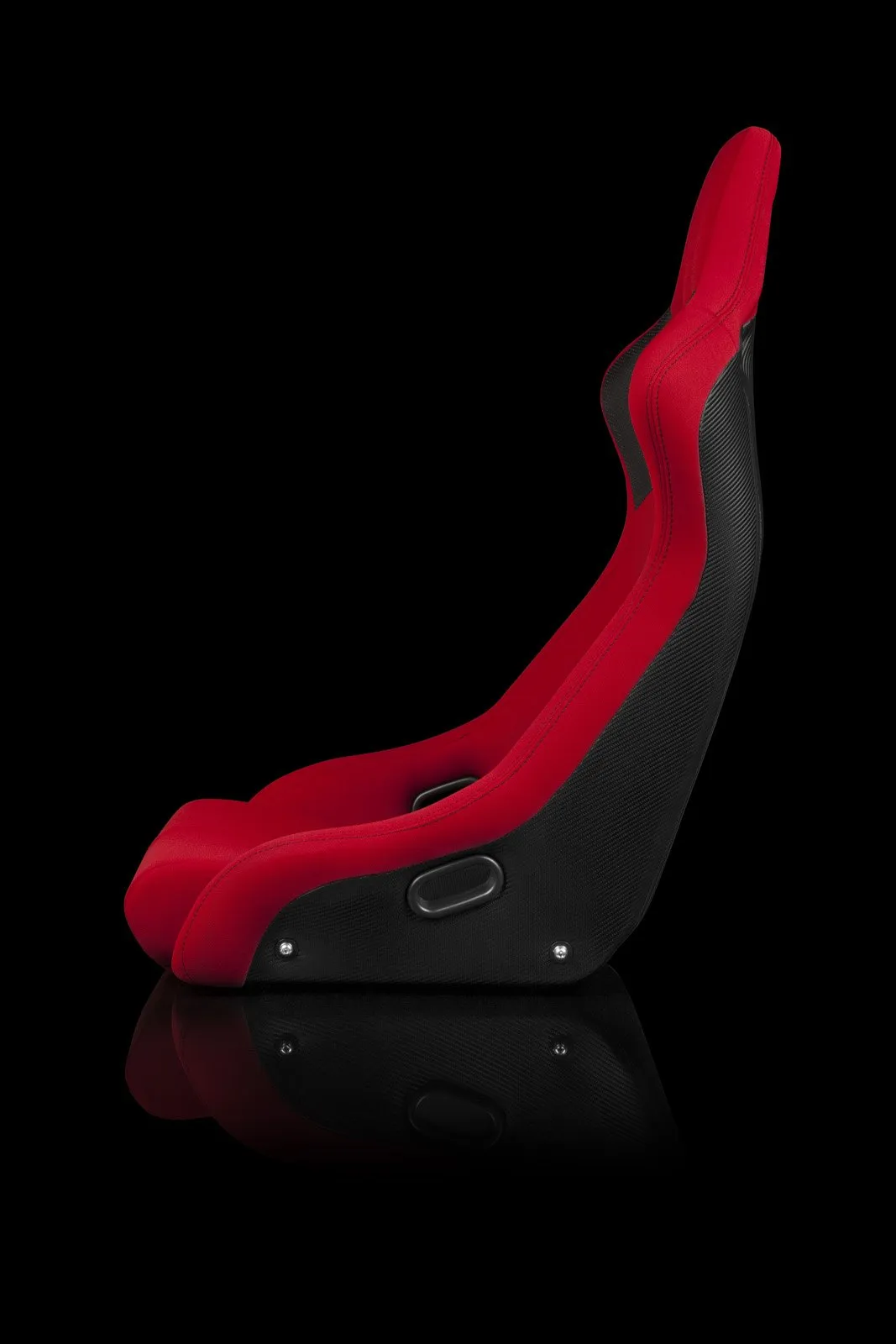 Braum Venom-R Series Fixed Back Bucket Seat - Red Cloth / Carbon Fiber