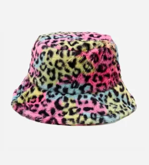 Bucket Hat in Faux Fur Wild Animal