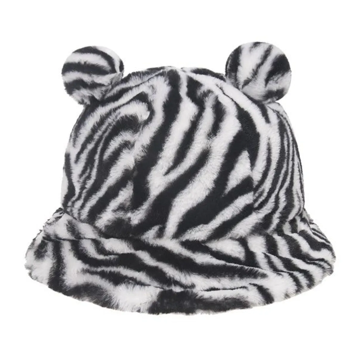 Bucket Hats Winter Soft Warm Adjustable Multicolour Rainbow Faux Fur Letter Pattern