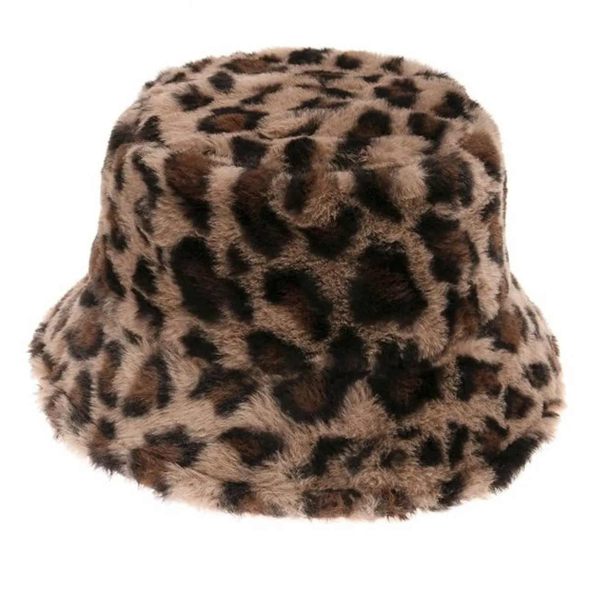 Bucket Hats Winter Soft Warm Adjustable Multicolour Rainbow Faux Fur Letter Pattern