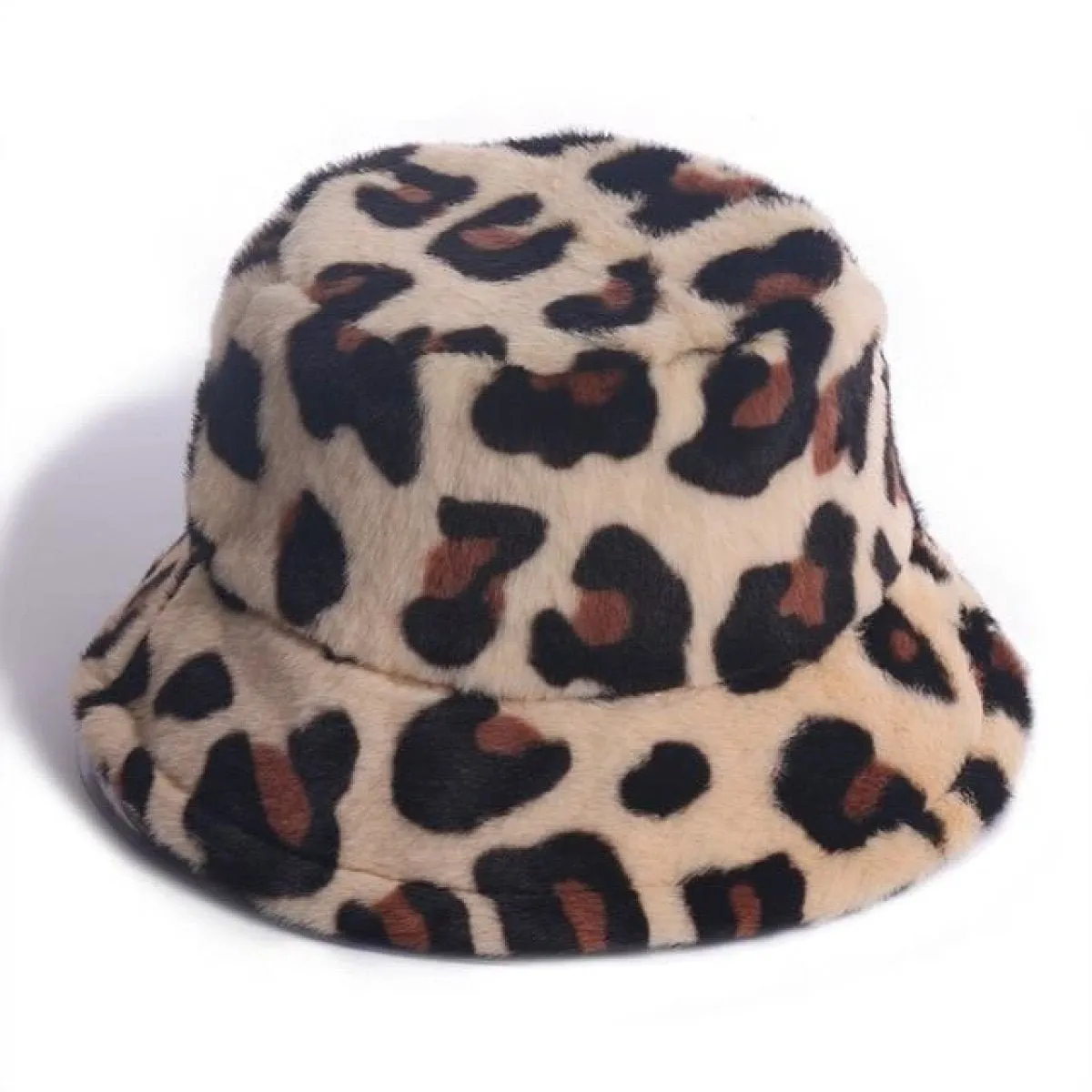 Bucket Hats Winter Soft Warm Adjustable Multicolour Rainbow Faux Fur Letter Pattern