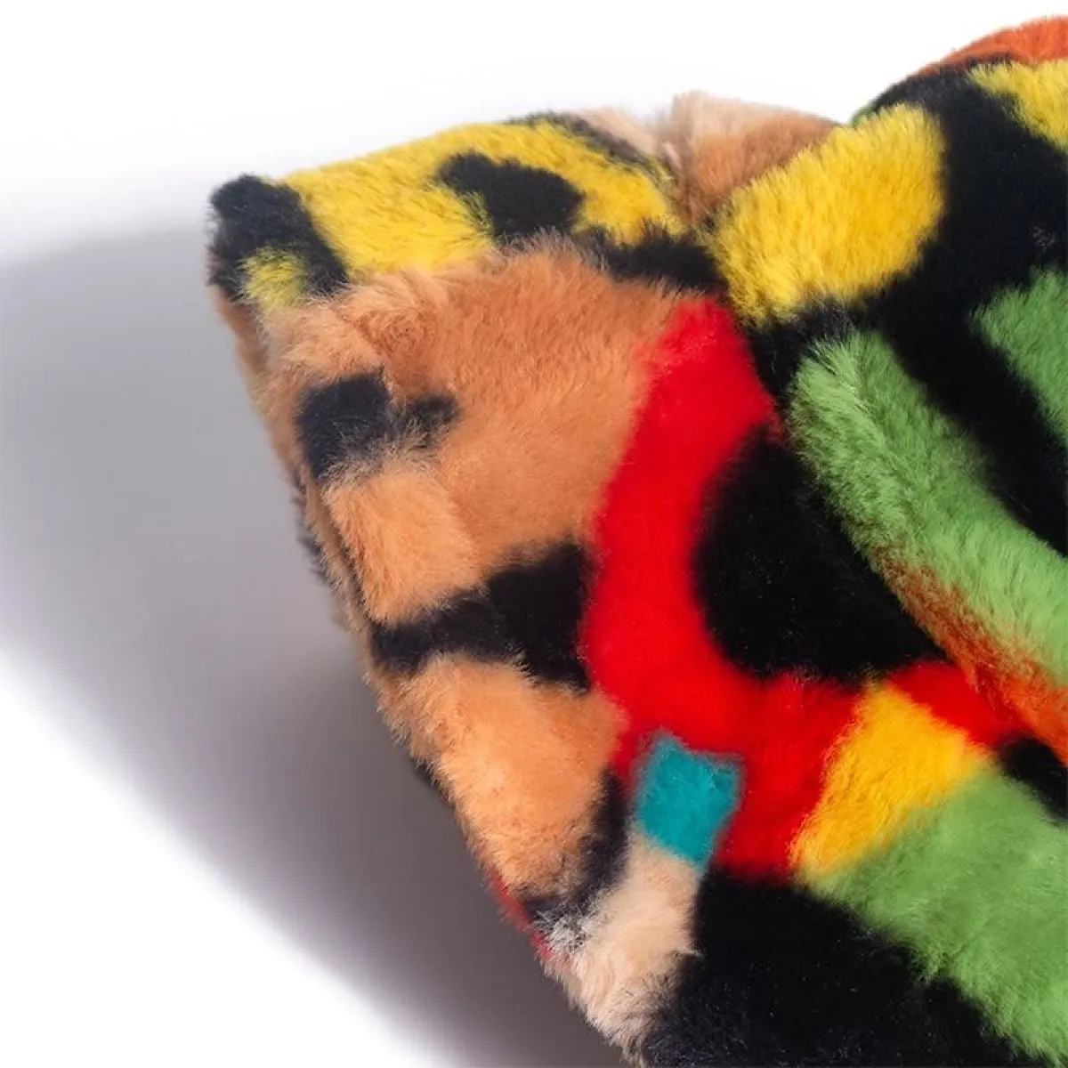 Bucket Hats Winter Soft Warm Adjustable Multicolour Rainbow Faux Fur Letter Pattern