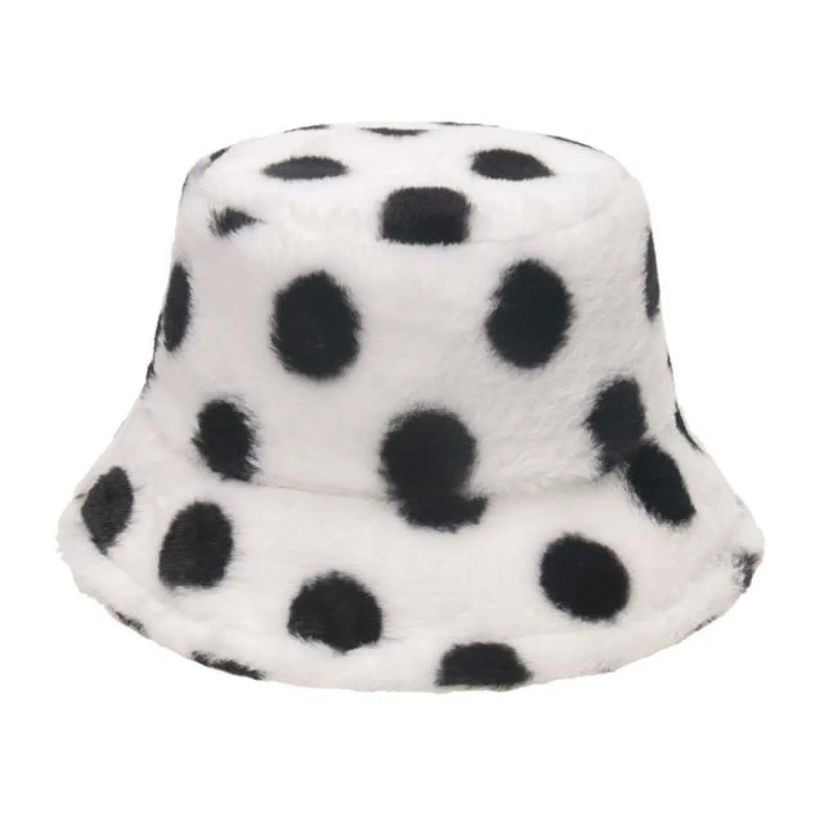 Bucket Hats Winter Soft Warm Adjustable Multicolour Rainbow Faux Fur Letter Pattern
