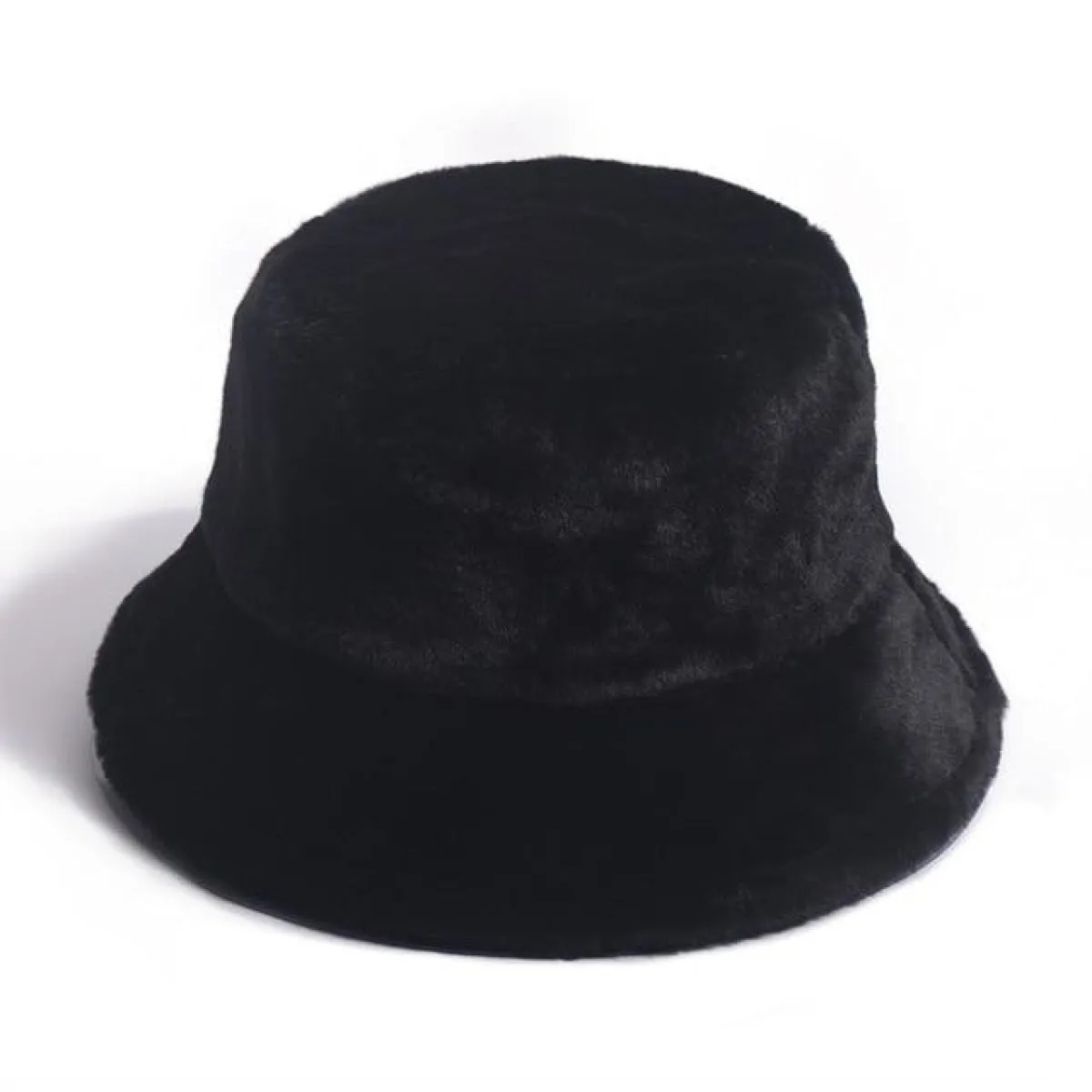 Bucket Hats Winter Soft Warm Adjustable Multicolour Rainbow Faux Fur Letter Pattern