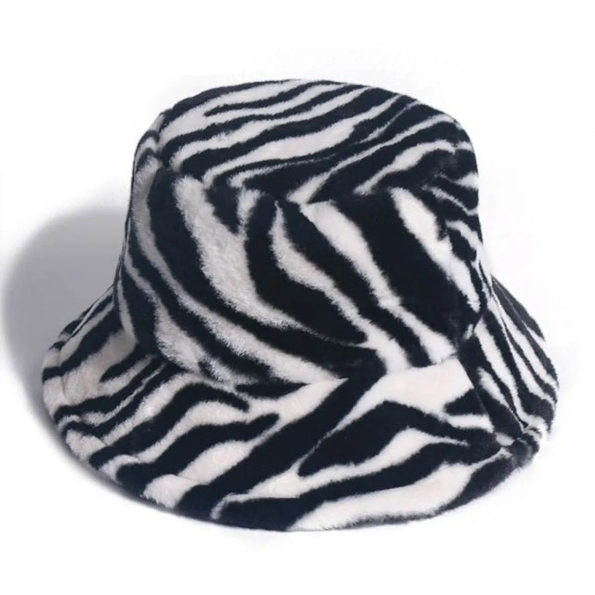 Bucket Hats Winter Soft Warm Adjustable Multicolour Rainbow Faux Fur Letter Pattern