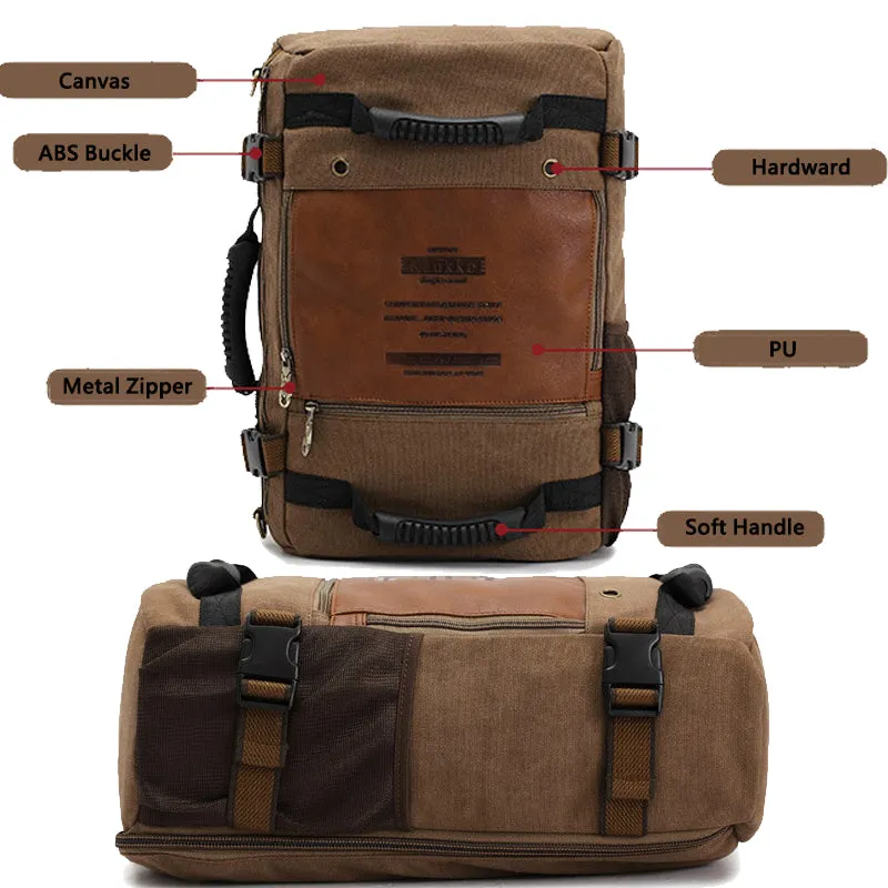 Canvas Backpack Luggage Computer Ruckpack Versatile Bags