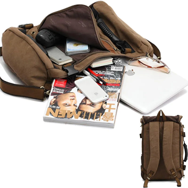 Canvas Backpack Luggage Computer Ruckpack Versatile Bags