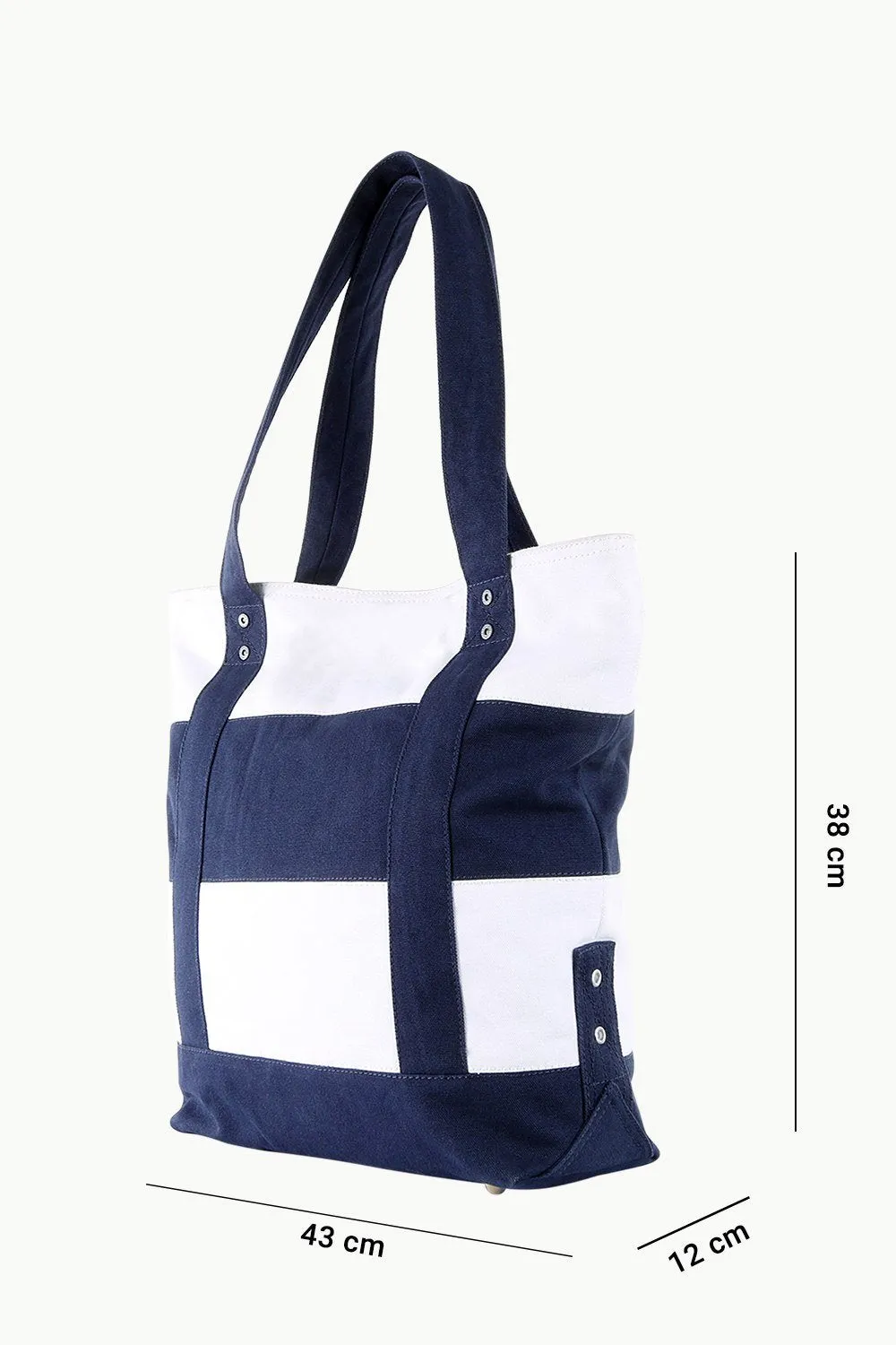 Canvas Colorblock Beach Tote Bag