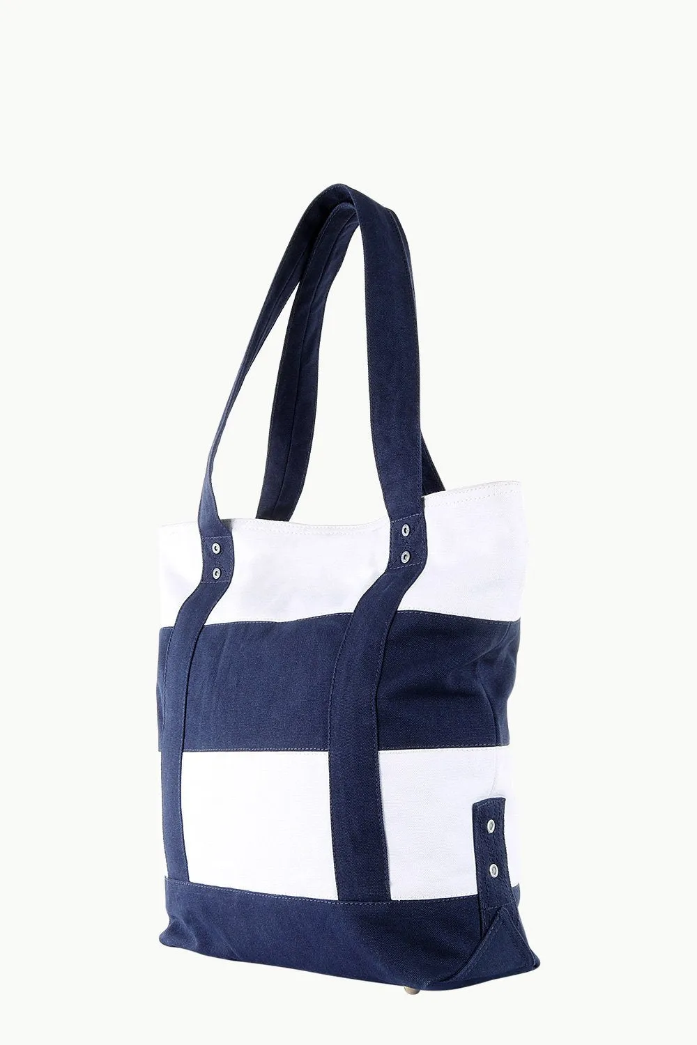 Canvas Colorblock Beach Tote Bag