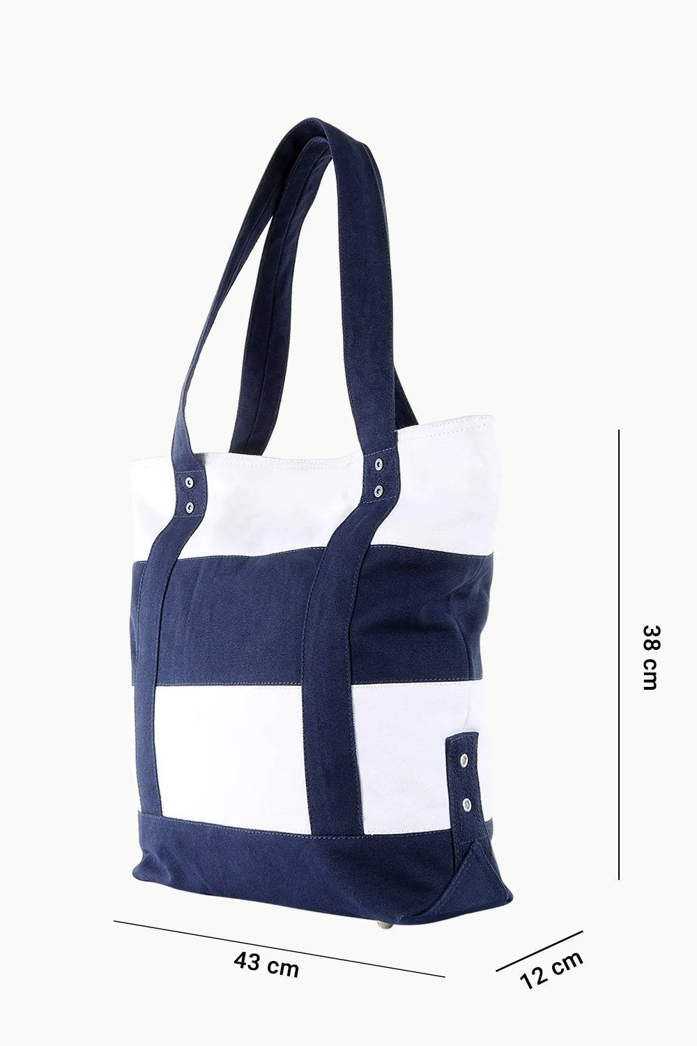 Canvas Colorblock Beach Tote Bag