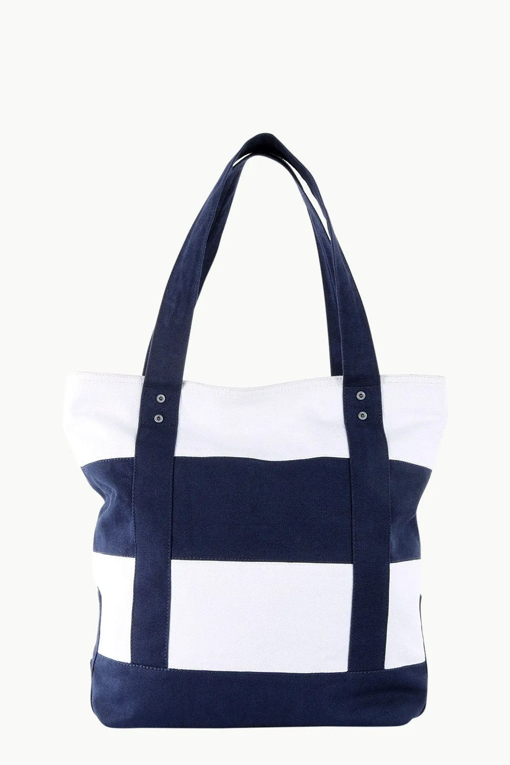 Canvas Colorblock Beach Tote Bag