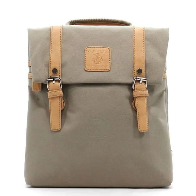 Canvas Cross-body L Messenger Bag form Khaki I Pad tablet taupe pockets