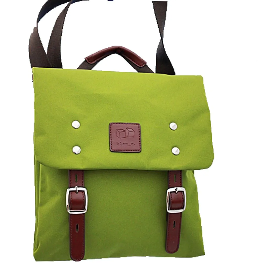 Canvas Cross-body Messenger Bag Blanc navy blue form pocket I Pad tablet