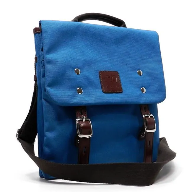 Canvas Cross-body Messenger Bag Blanc navy blue form pocket I Pad tablet