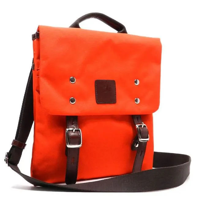 Canvas Cross-body Messenger Handbag Bag Blanc Olive Green Flap Over I Pad Orange