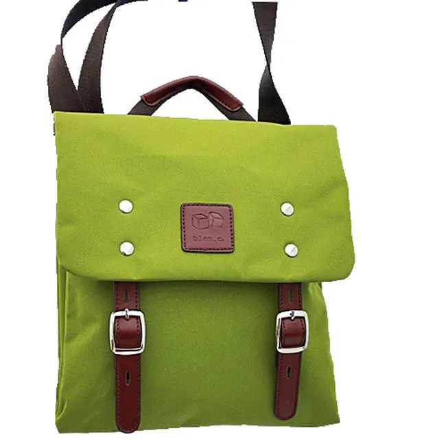 Canvas Cross-body Messenger Handbag Bag Blanc Olive Green Flap Over I Pad Orange