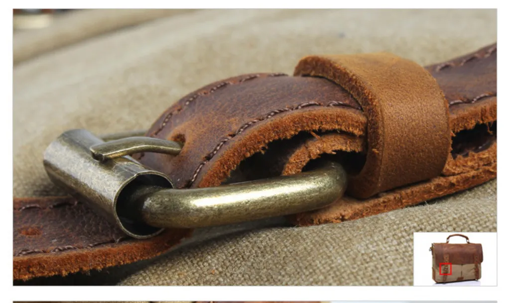 Canvas Leather Satchel Bag