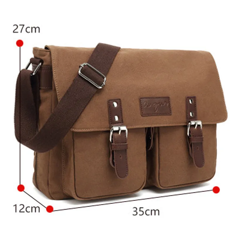 Canvas Messenger Bag Retro Students Book Bag