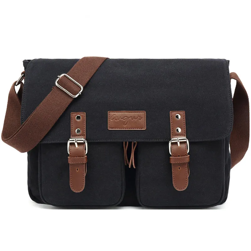 Canvas Messenger Bag Retro Students Book Bag