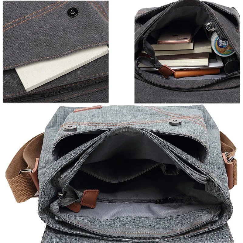 Canvas Messenger Crossbody Bag Business Shoulder Bag