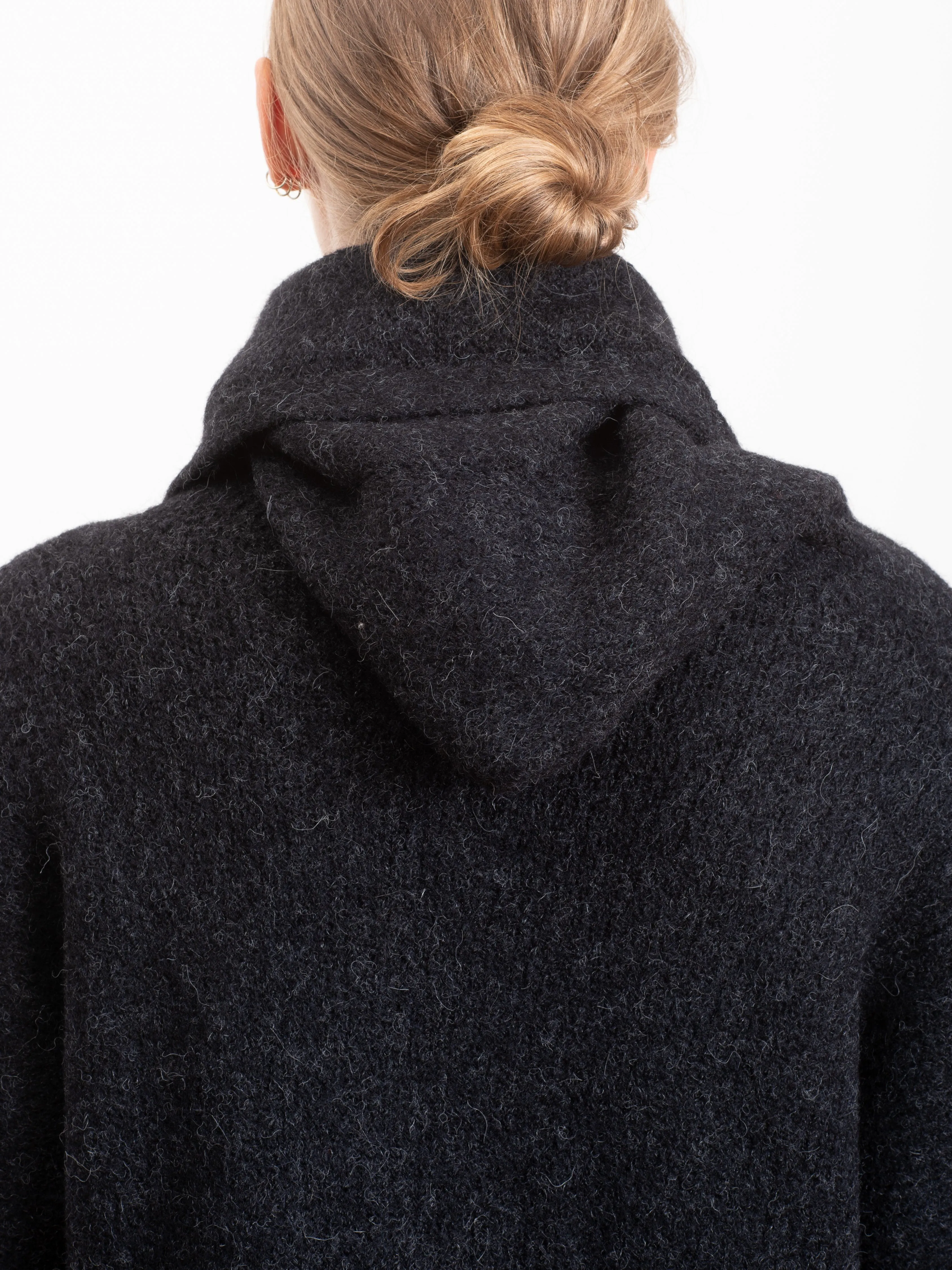 capote coat - black melange