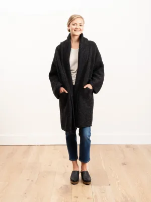 capote coat - black melange