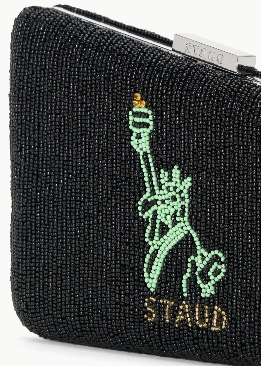 Carmella Beaded Clutch NYC Skyline | Staud