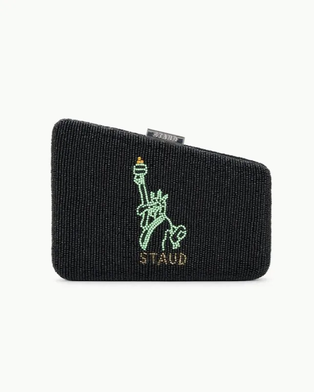 Carmella Beaded Clutch NYC Skyline | Staud