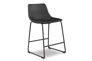 Cece Black Upholstered Counter Stools (Set of 2)