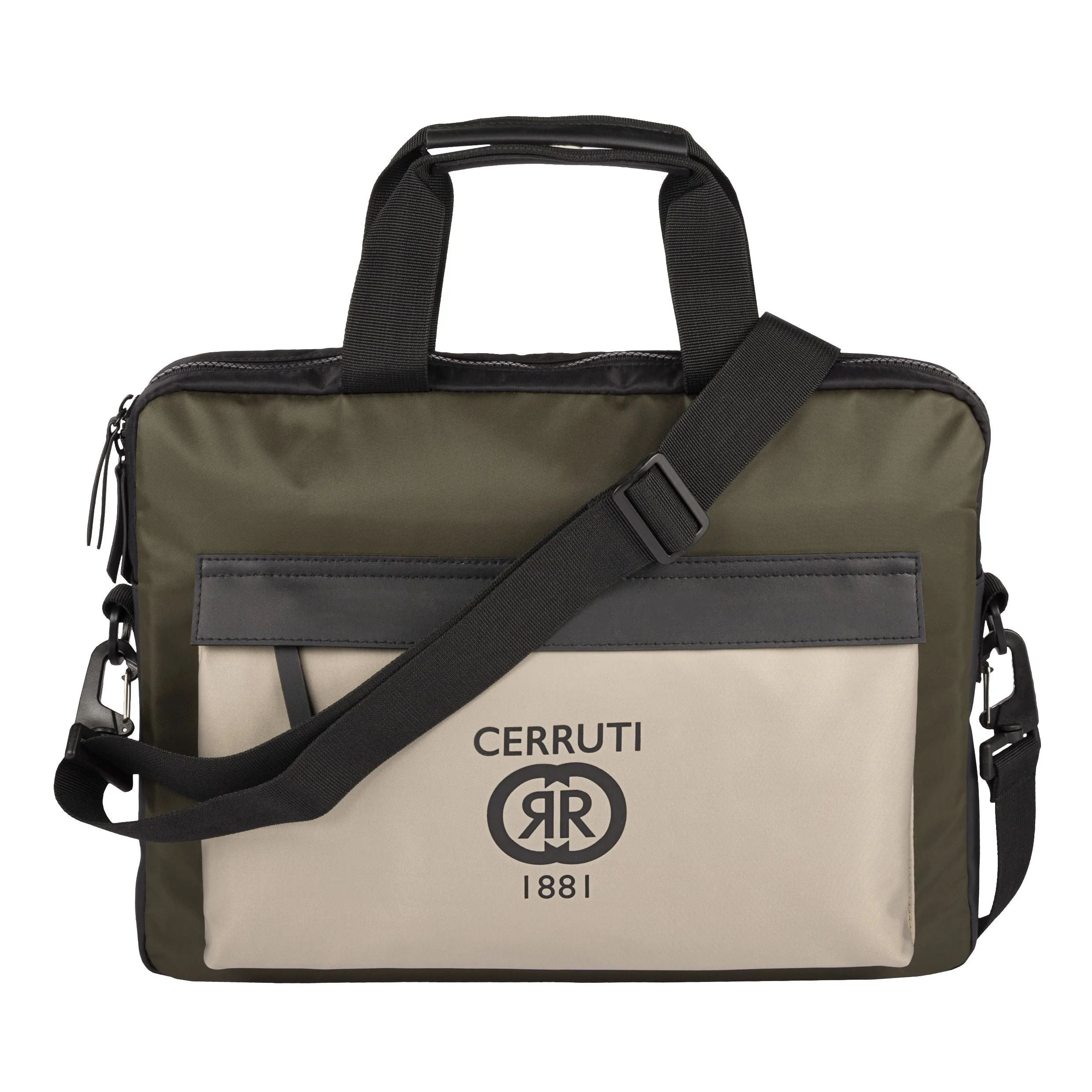Cerruti 1881 NTD327X-Document bag Brick Beige Khaki Black