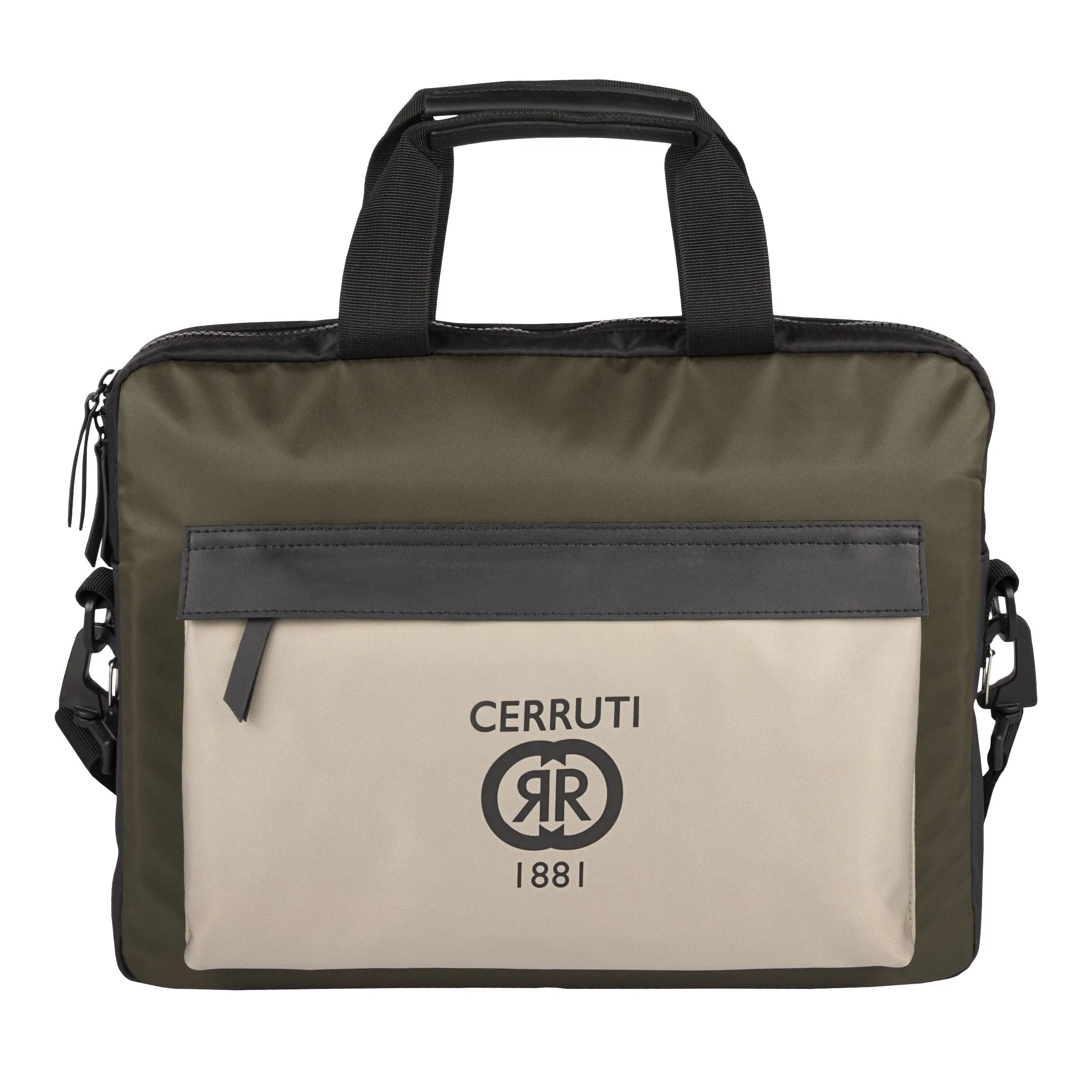 Cerruti 1881 NTD327X-Document bag Brick Beige Khaki Black