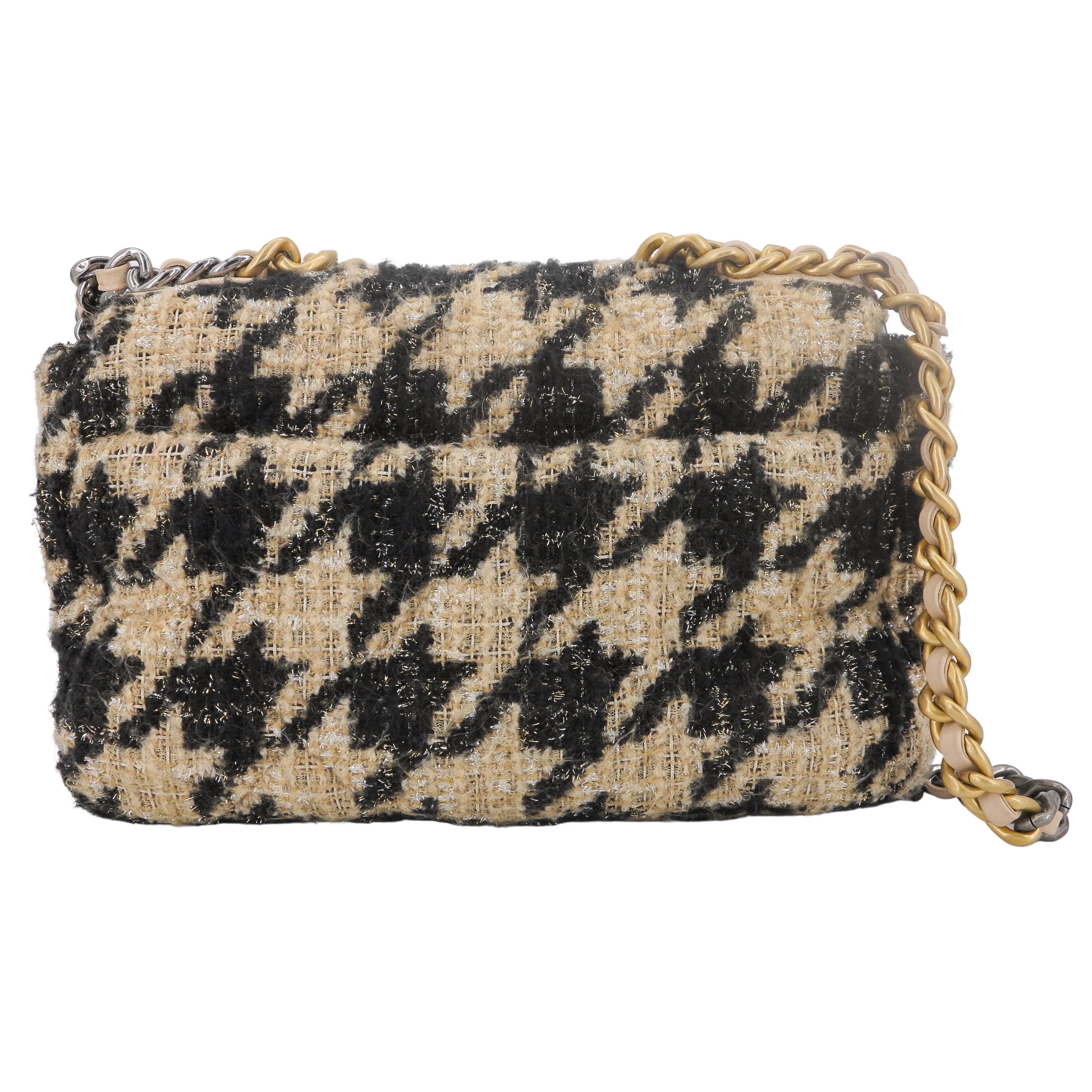 CHANEL 19 Small Flap Bag in 19K Beige Houndstooth Tweed