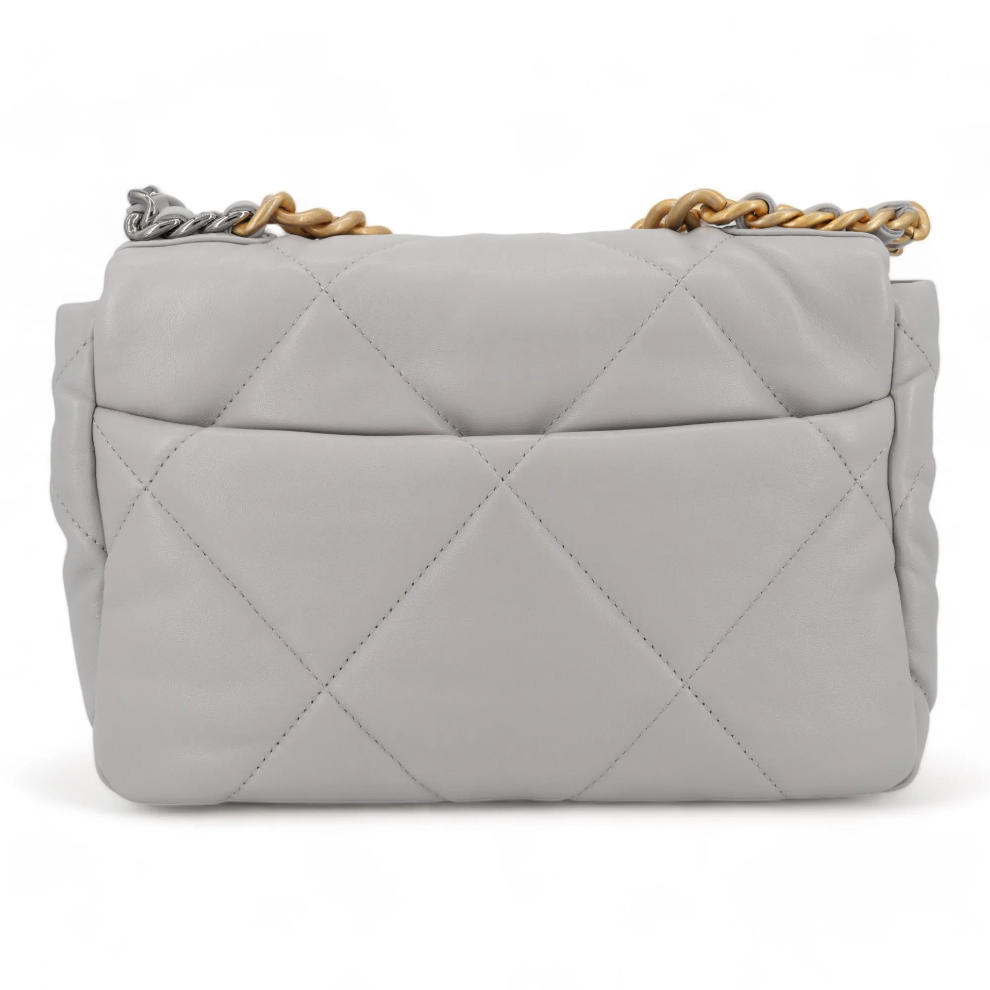 CHANEL 19 Small Flap Bag in 21A Grey Lambskin