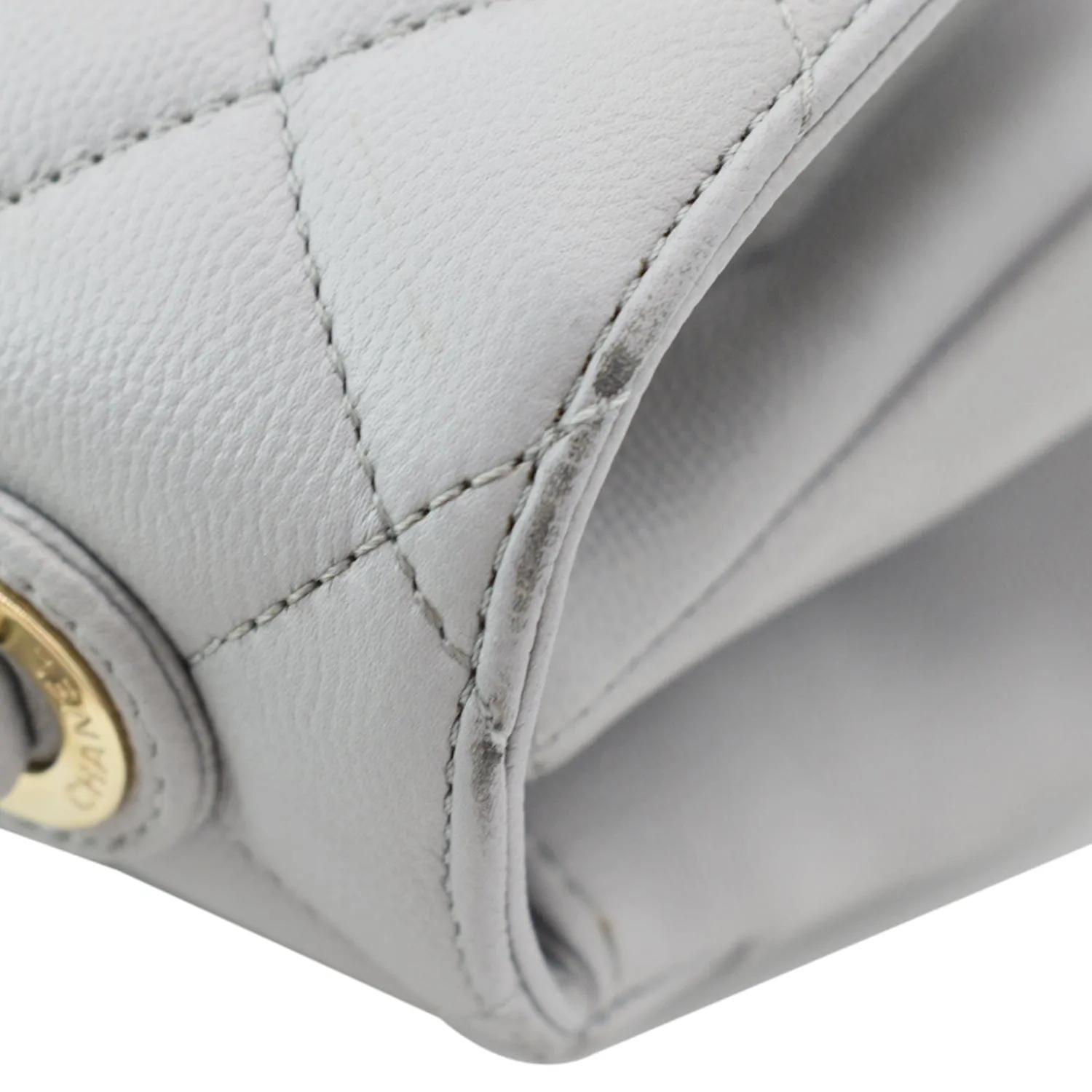 CHANEL Business Affinity Medium Quilted Caviar Crossbody Bag Gray