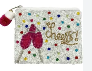 CHEERS BEADED COIN POUCH