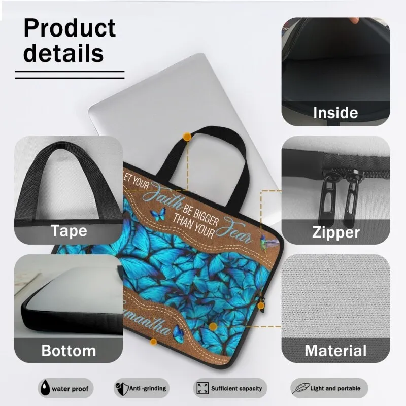 Christianartbag Laptop Bag, Let Your Faith Be Bigger Than Your Fear Laptop Bag, Personalized Laptop Bag, Laptop Bag, CABLTB06180823.