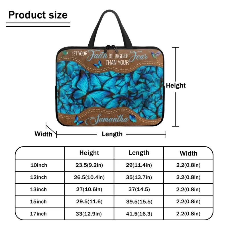 Christianartbag Laptop Bag, Let Your Faith Be Bigger Than Your Fear Laptop Bag, Personalized Laptop Bag, Laptop Bag, CABLTB06180823.