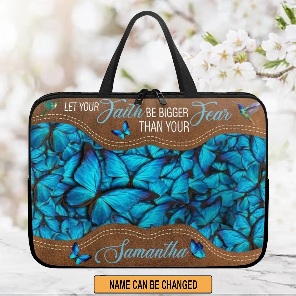 Christianartbag Laptop Bag, Let Your Faith Be Bigger Than Your Fear Laptop Bag, Personalized Laptop Bag, Laptop Bag, CABLTB06180823.